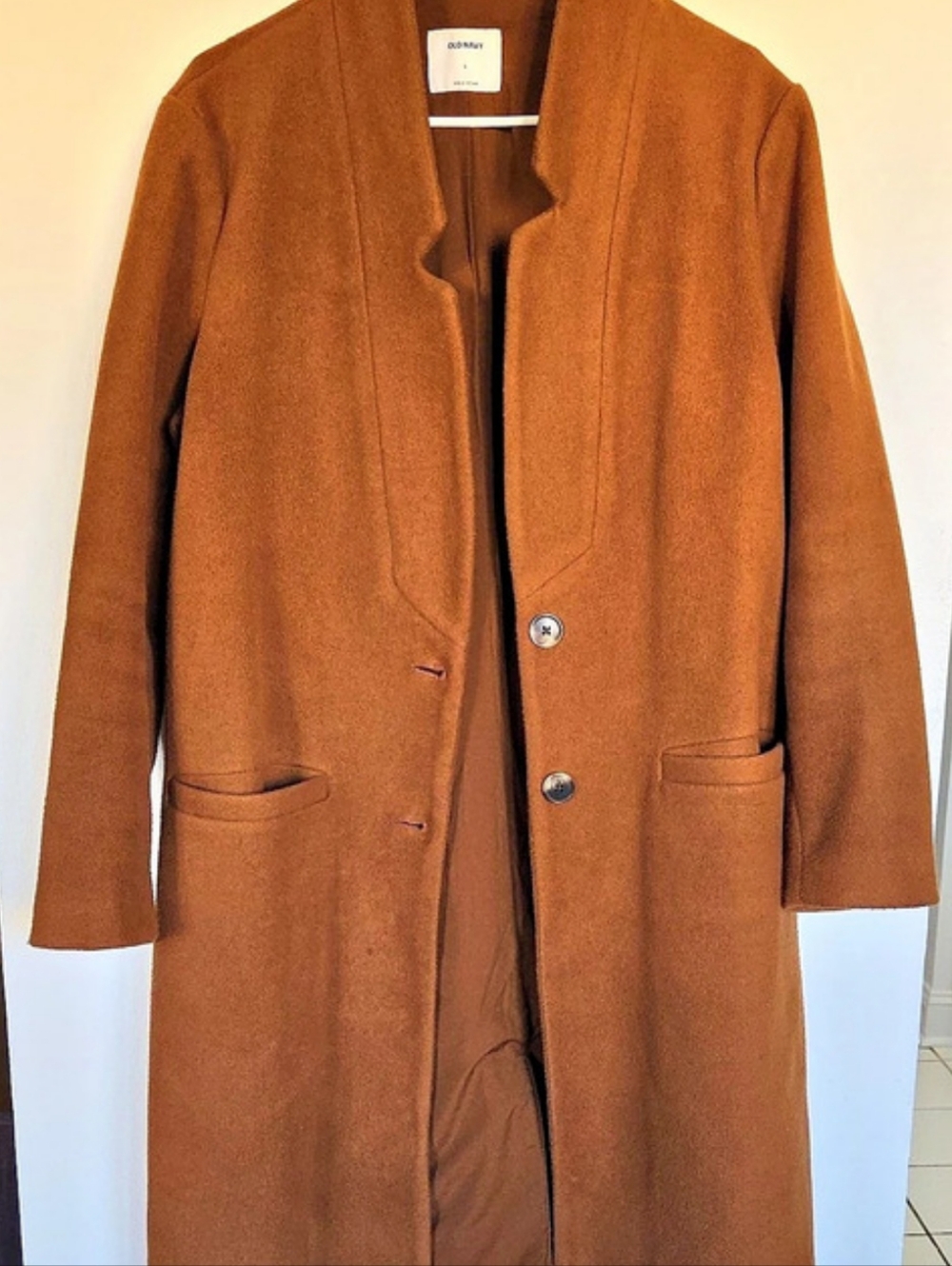Old Navy Soft-Brushed Long Overcoat Brown